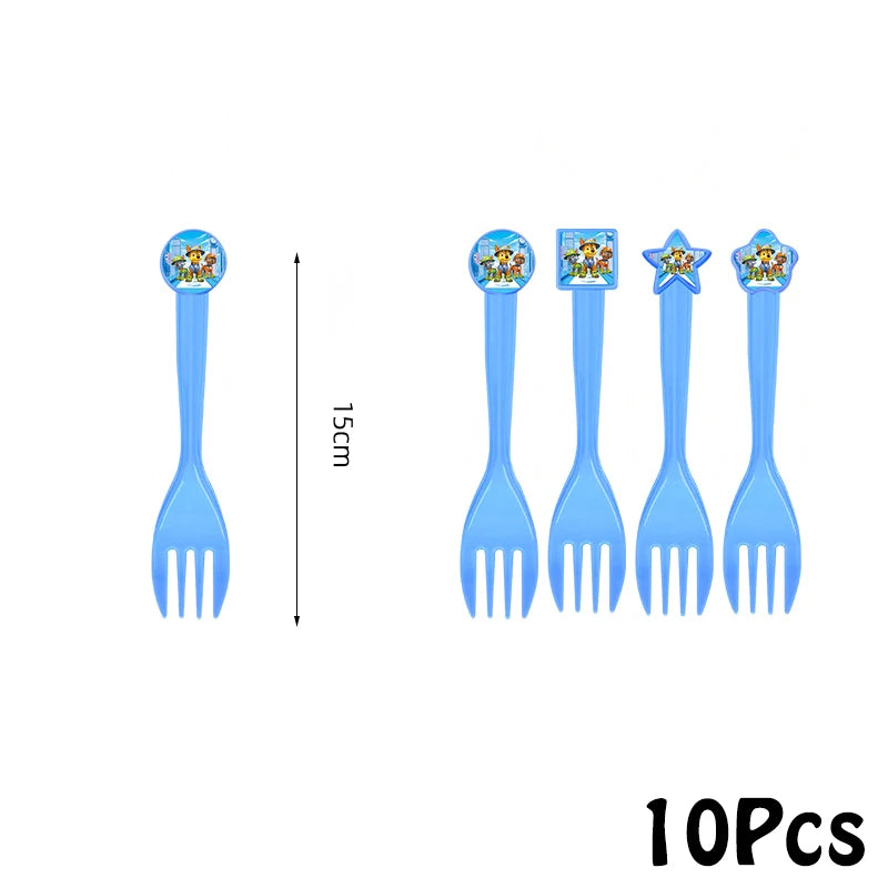 Paw Patrol Series Birthday Party Banquet Supplies Paper Plate Tablecloth Flag Knife Fork Spoon Banner Set Kids Birthday Party