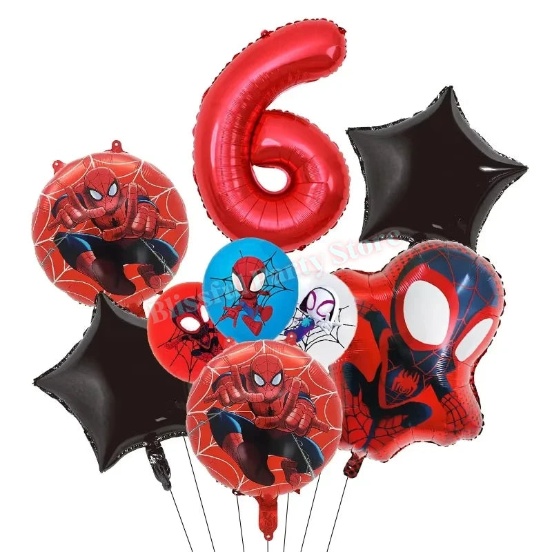 Spidey And His Amazing Friends Birthday Decoration Spiderman Tableware Kit Cup Plate Balloon Boy Favor Gift Baby Shower Supplies