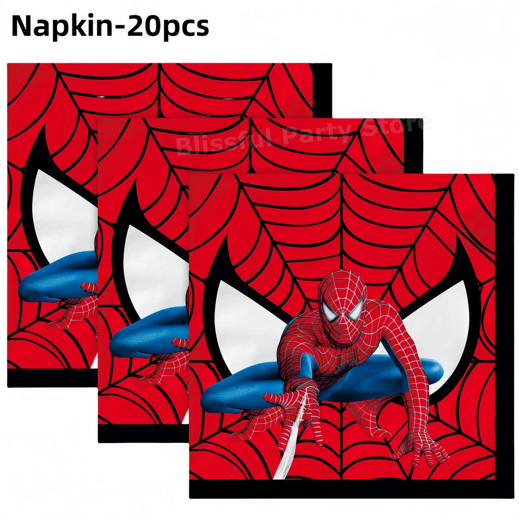 Spiderman Birthday Party Decorations Tableware Paper Cup Plate Napkin Tablecloth for Kids Boys Favor Baby Shower Event Supplies