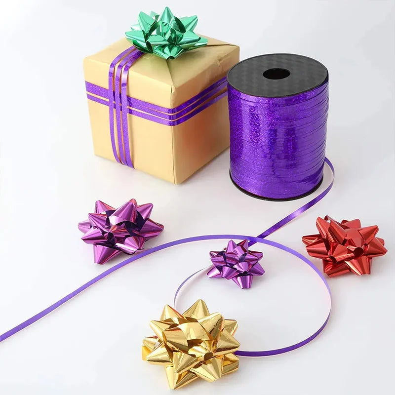 500yards Metallic Ribbon DIY Gift Packing Balloon 5mm Accessories Wedding christmas decoration Birthday Party Wrapping Crafts