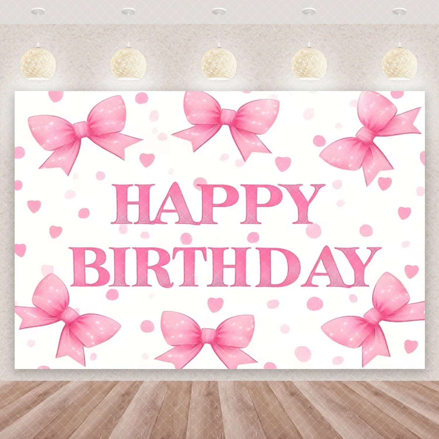 Girl Women Pink Bow Birthday Decoration Disposable Tableware Bow Tie Party Supplies Kit Paper Plates Cups Banner Tablecloth Gift