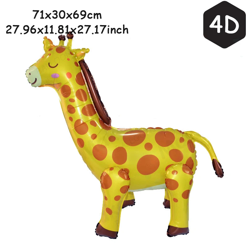 1Set New 3D Assembly Foil Aluminum Balloon Inflatable Cartoon Jungle Animal Lion Tiger Turtle Birthday Party Decorate Supplies