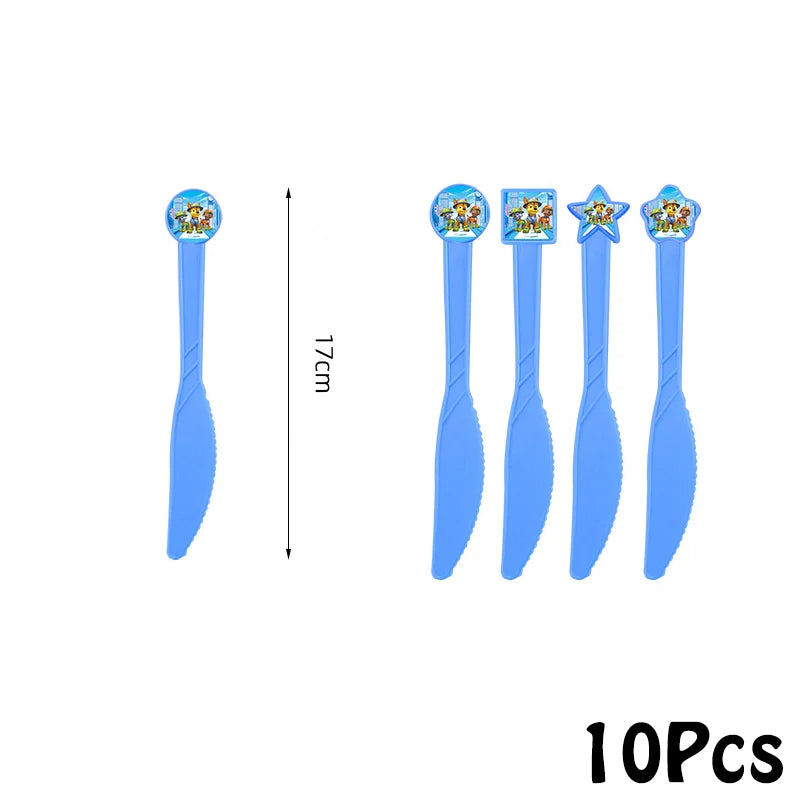 Paw Patrol Series Birthday Party Banquet Supplies Paper Plate Tablecloth Flag Knife Fork Spoon Banner Set Kids Birthday Party