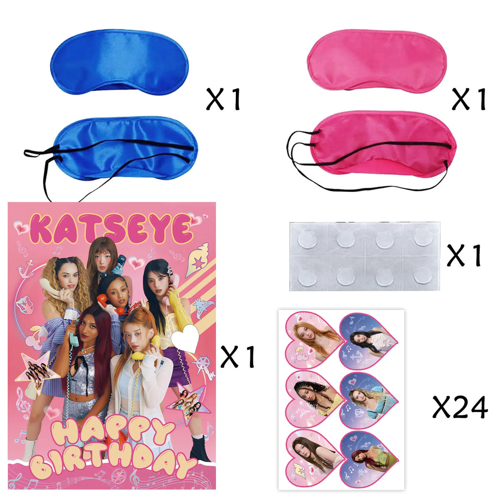 K&Katseye Birthday Party Decoration Plate Cup Napkin Balloon for Kpop Girl Party Favor Baby Shower Supplies Fans Gift