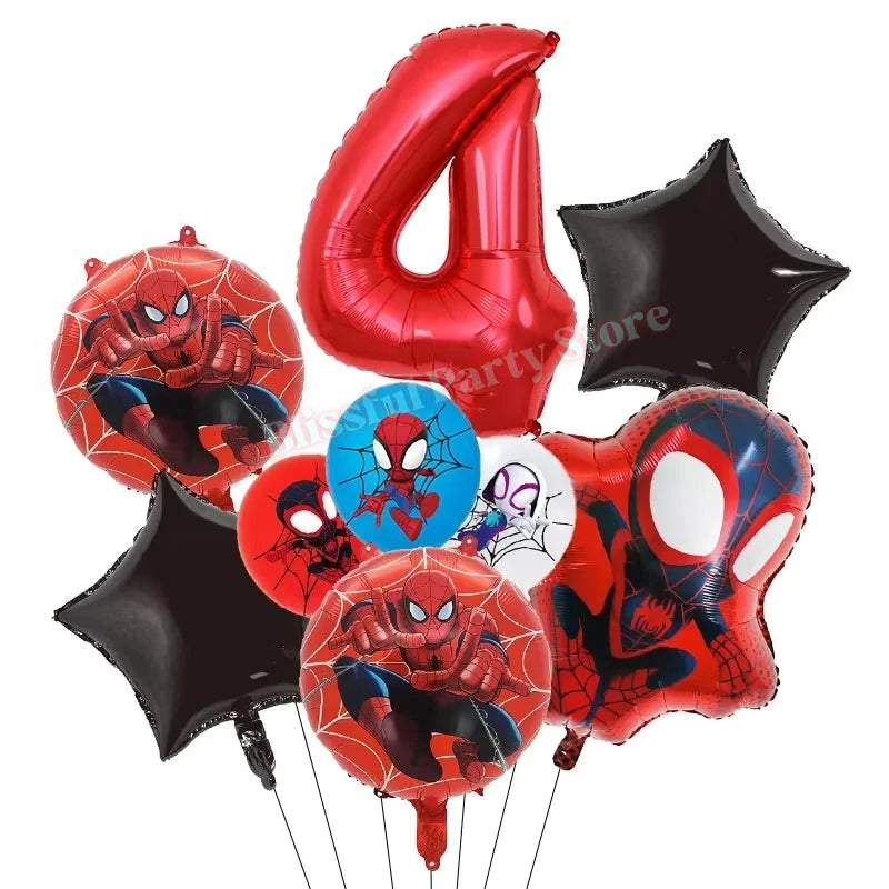 Spidey And His Amazing Friends Birthday Decoration Spiderman Tableware Kit Cup Plate Balloon Boy Favor Gift Baby Shower Supplies