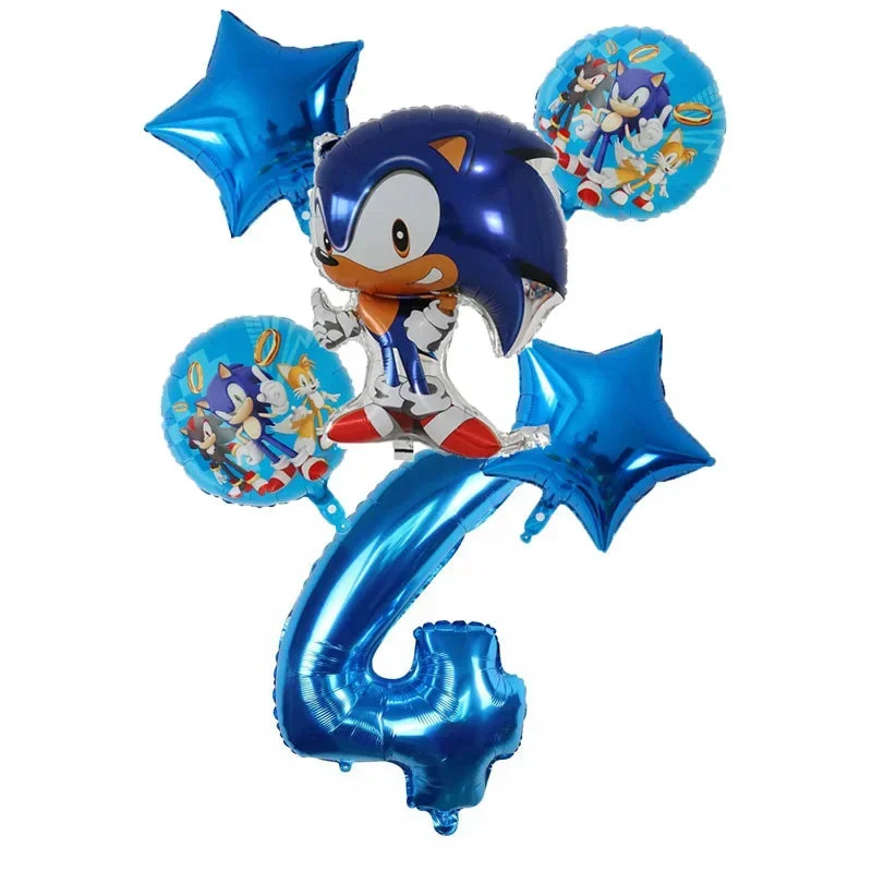 Anime Character Cartoon Hedgehog Tablecloth Banners Plates Tableware Set Sonic Birthday Party Decorations and Bath Toys Gift