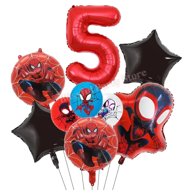 Spidey And His Amazing Friends Birthday Decoration Spiderman Tableware Kit Cup Plate Balloon Boy Favor Gift Baby Shower Supplies