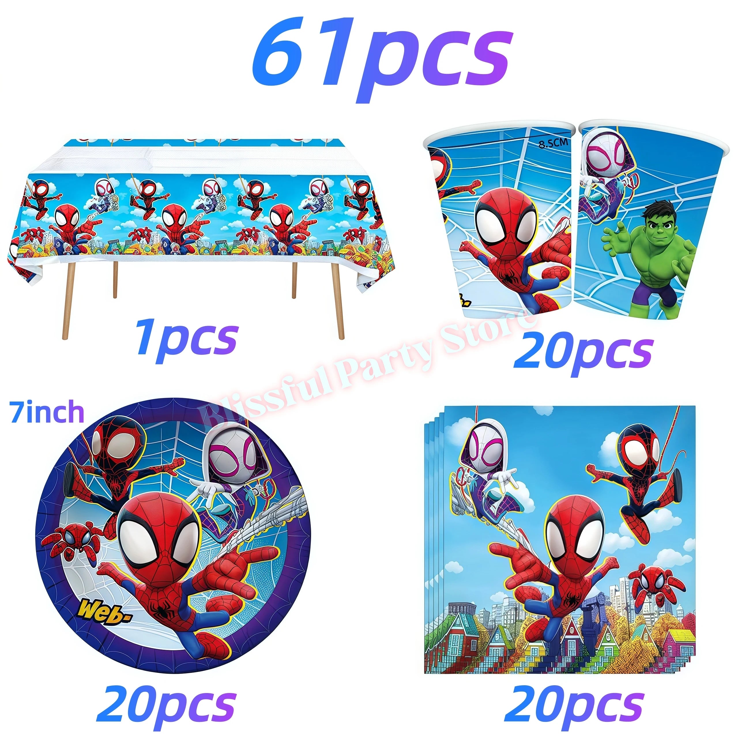 Spidey And His Amazing Friends Birthday Decoration Spiderman Tableware Kit Cup Plate Balloon Boy Favor Gift Baby Shower Supplies