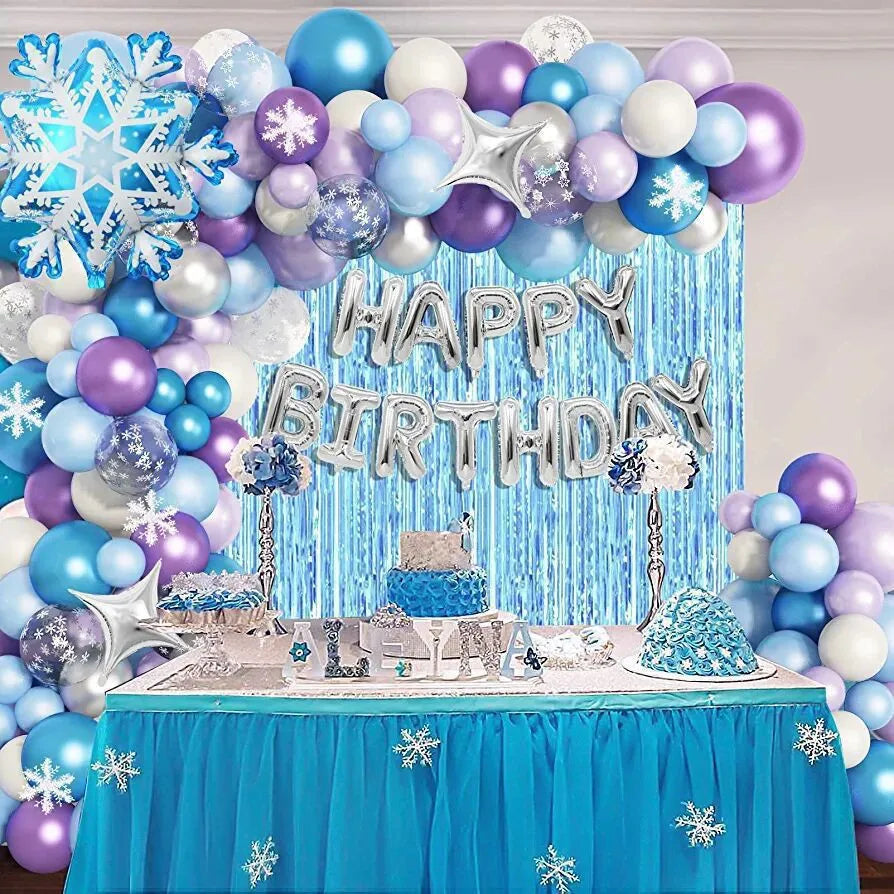 102PCS/Set Frosted Winter Balloon Kit - Bulk Pack for Birthday Parties, Elegant Wedding & Grand Opening Decorations