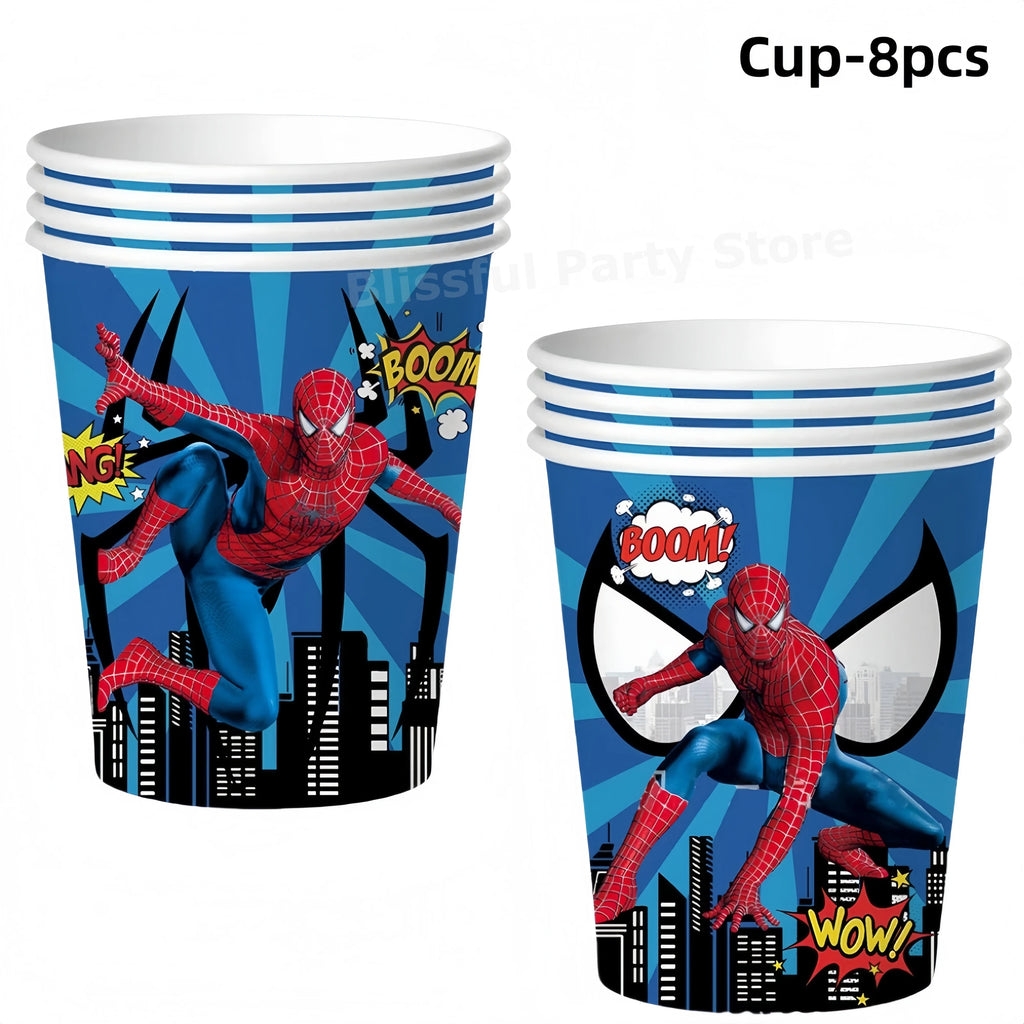 Spiderman Birthday Party Decorations Tableware Paper Cup Plate Napkin Tablecloth for Kids Boys Favor Baby Shower Event Supplies