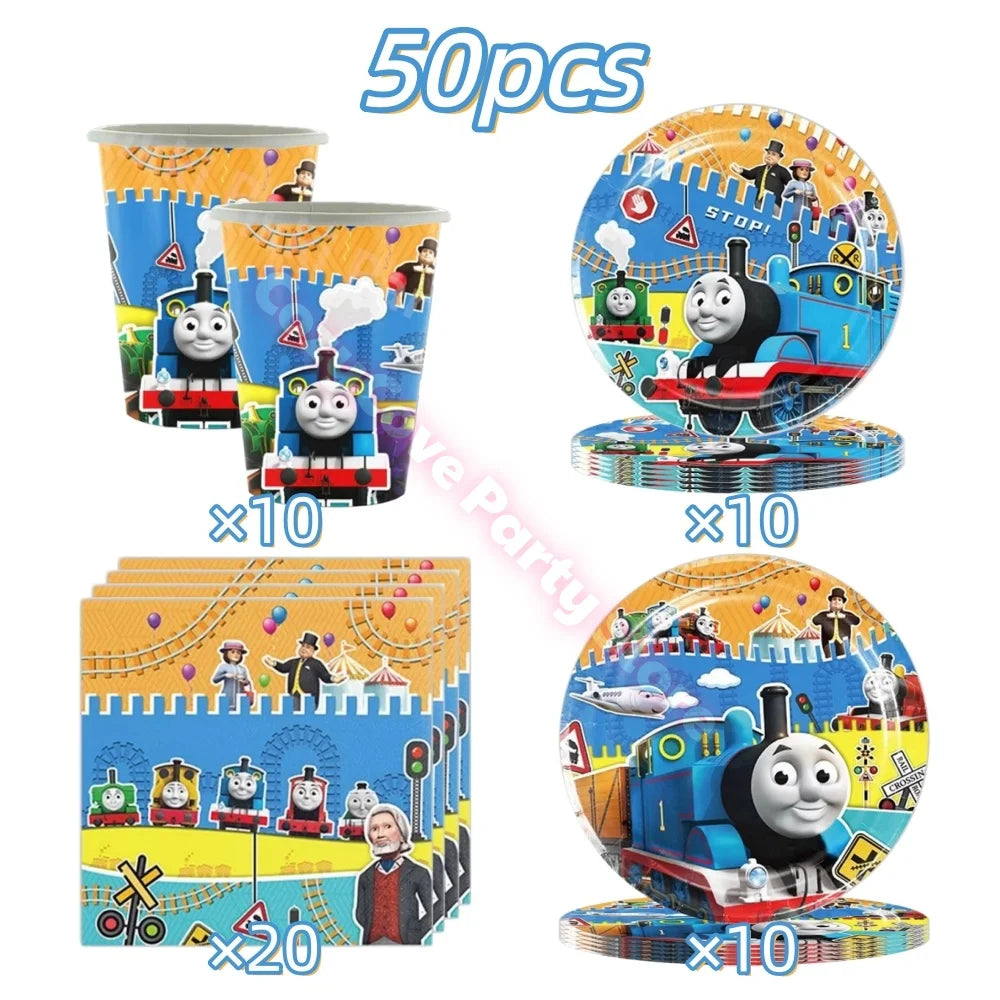 Thomas Trains and Friends Party Decorations Plates Cups Banner Balloons for Kids Baby Shower Gift Birthday Party Supplies