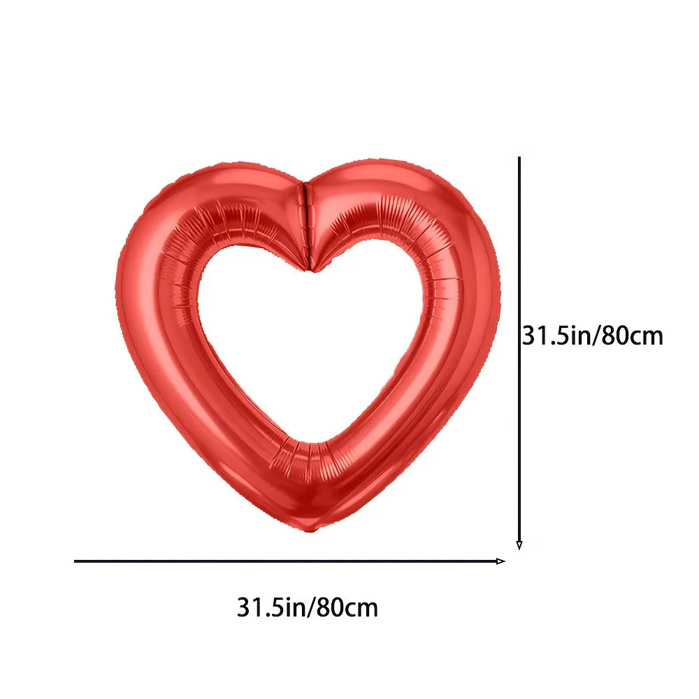 2/3/4/6 Pack of 40inch Hollow-Out Heart-Shaped Red Aluminum Foil Balloons, Suitable for Valentine's Day, Wedding Parties, Engagement Weddings, Anniversaries, Birthday Parties, and Romantic Themed Decorations
