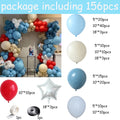 156pcs/Set Blue Balloon Arch Garland Kit White Red Latex Balloons Girls' Birthday Wedding Party Decorations Baby Shower Supplies
