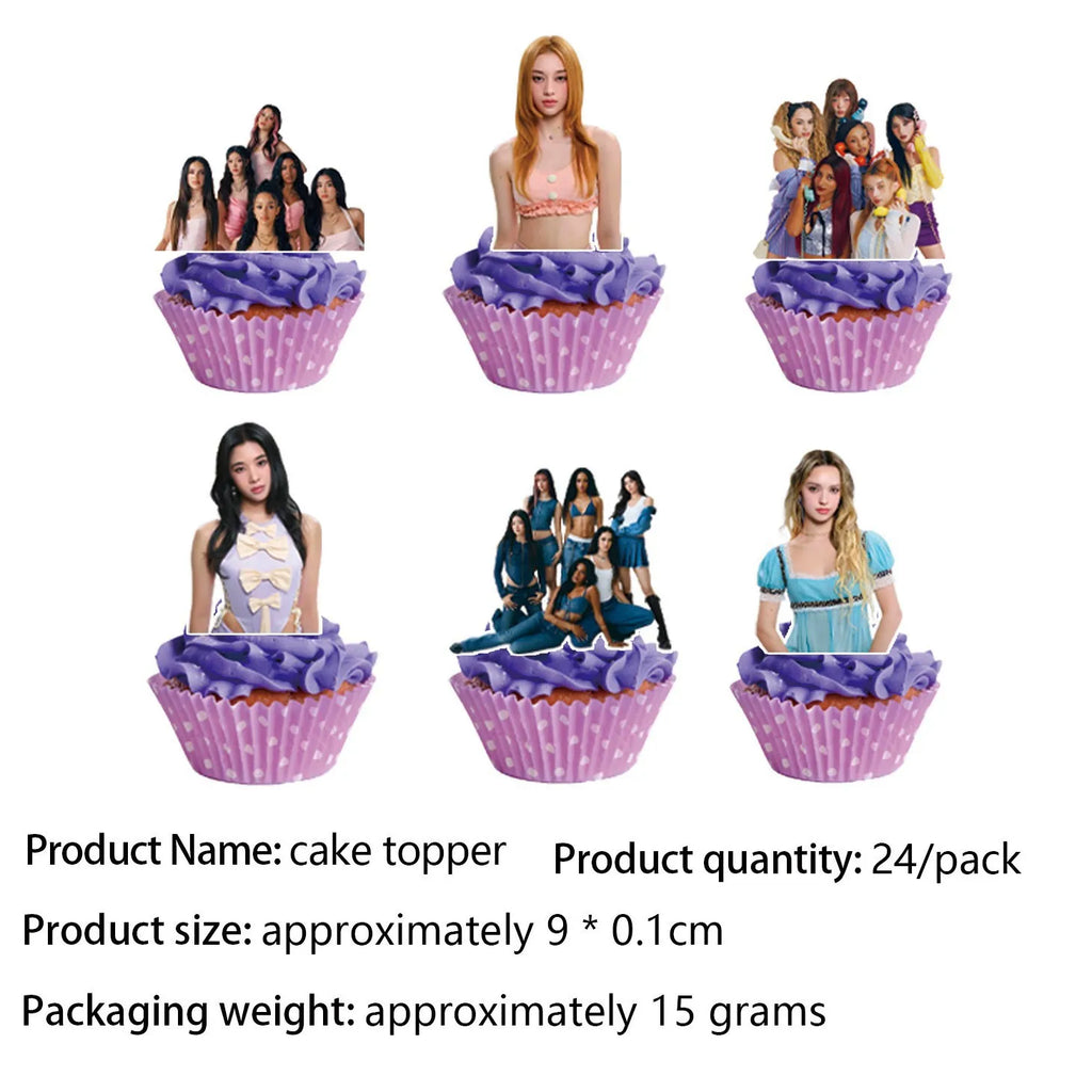 K&Katseye Birthday Party Decoration Plate Cup Napkin Balloon for Kpop Girl Party Favor Baby Shower Supplies Fans Gift