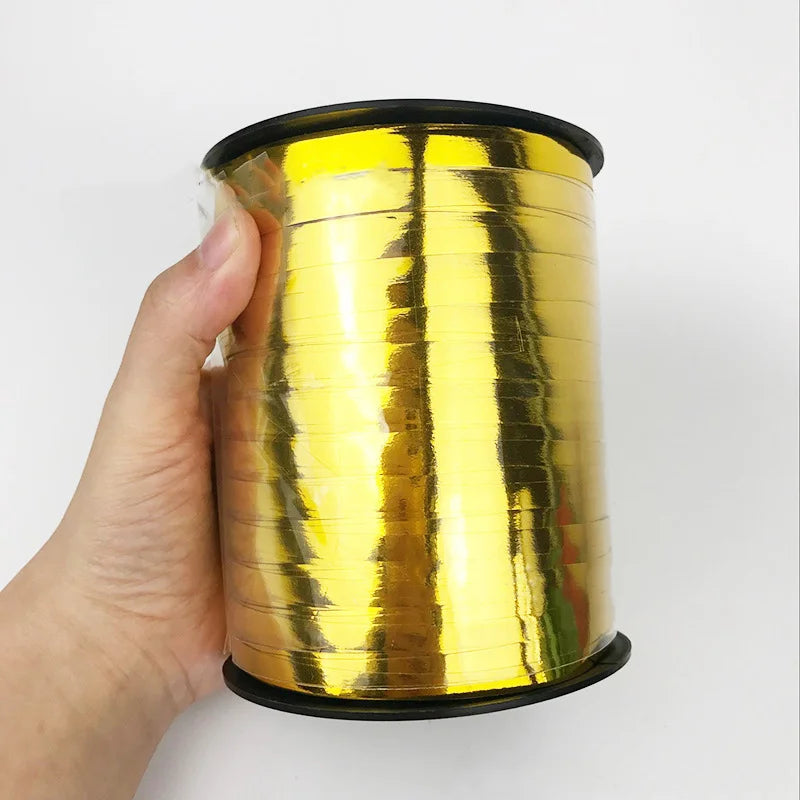 500yards Metallic Ribbon DIY Gift Packing Balloon 5mm Accessories Wedding christmas decoration Birthday Party Wrapping Crafts