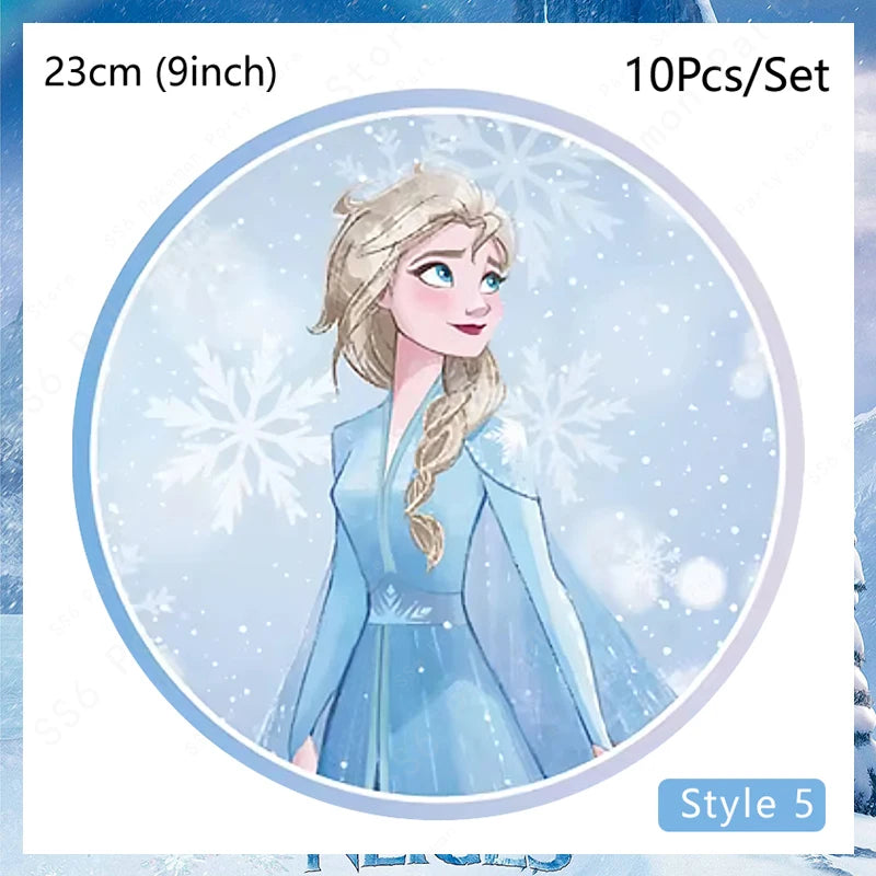 Disney Frozen Elsa Anna Olaf Birthday Party Decorations Supplies Kit for Girls Including Disposable Tableware Paper Cups Plates
