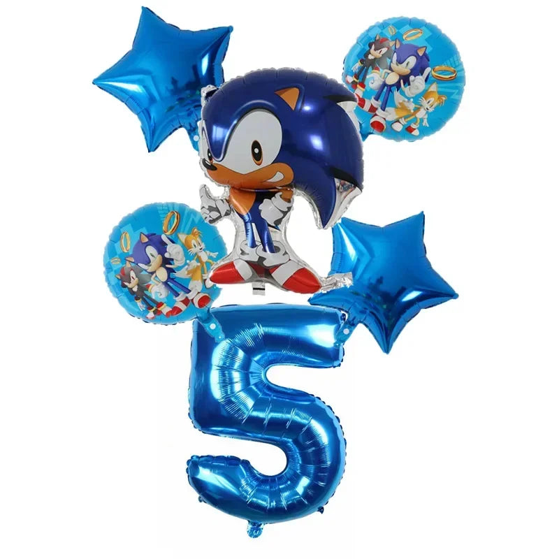 Anime Character Cartoon Hedgehog Tablecloth Banners Plates Tableware Set Sonic Birthday Party Decorations and Bath Toys Gift