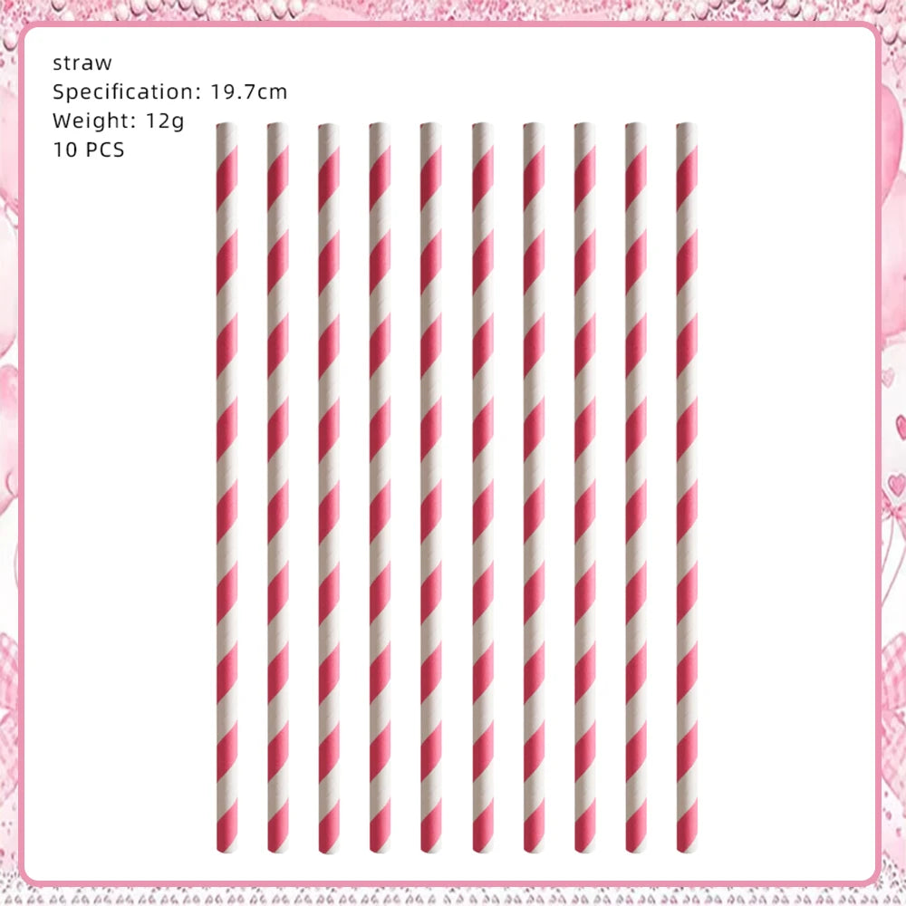 Girl Women Pink Bow Birthday Decoration Disposable Tableware Bow Tie Party Supplies Kit Paper Plates Cups Banner Tablecloth Gift
