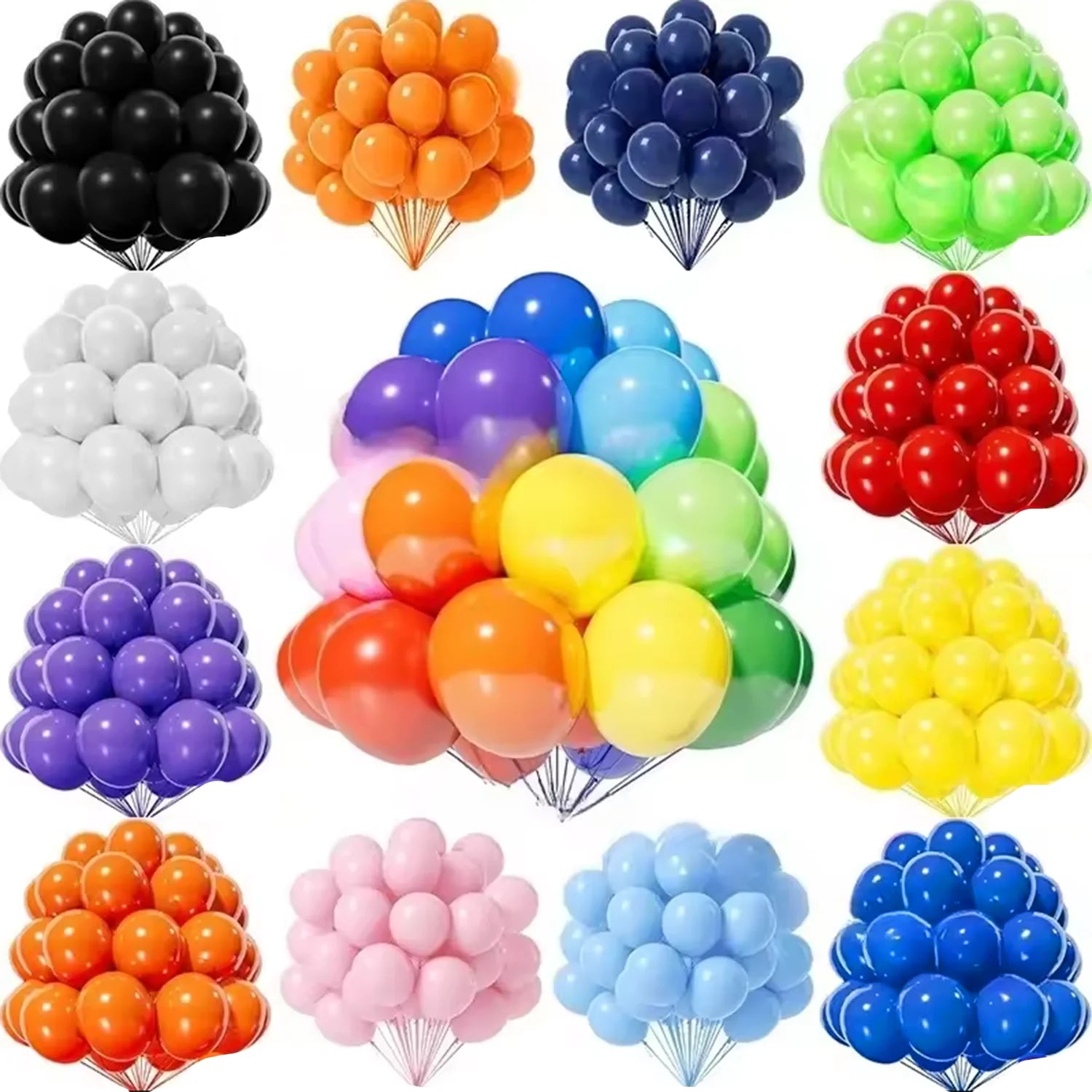 20/50pcs 10inch Matte Latex Balloon White Pink Blue Helium Ball Wedding Adult Kids Birthday Party Decorations