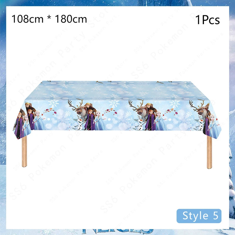 Disney Frozen Elsa Anna Olaf Birthday Party Decorations Supplies Kit for Girls Including Disposable Tableware Paper Cups Plates