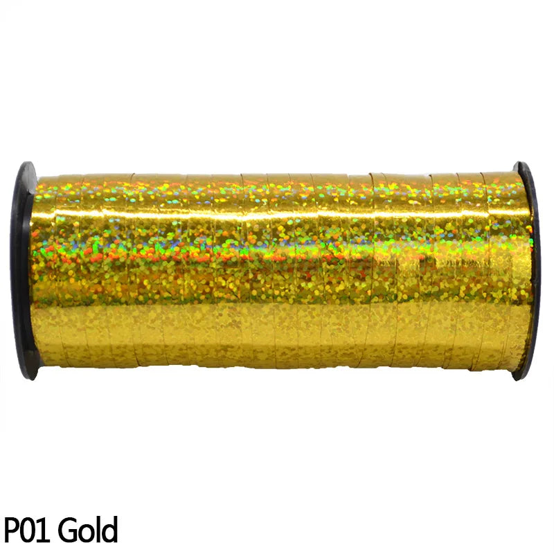 5mm Balloons Ribbons Laser Ribbon for Party Decoration Gifts Box DIY Packing Wedding Decoration Foil Satin Ribbons Accessories
