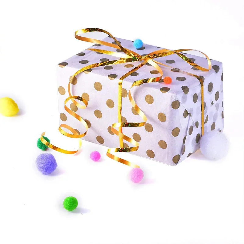500yards Metallic Ribbon DIY Gift Packing Balloon 5mm Accessories Wedding christmas decoration Birthday Party Wrapping Crafts