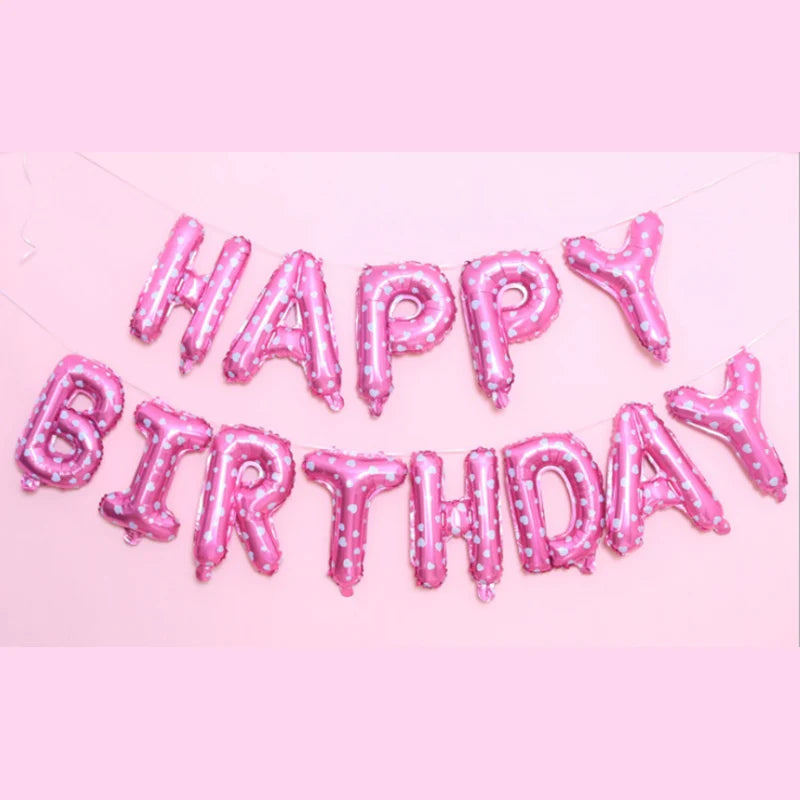 Happy Birthday balloon air Letters Alphabe Gold Pink foil balloons kids Boy Baby Show party birthday helium globos party baloon
