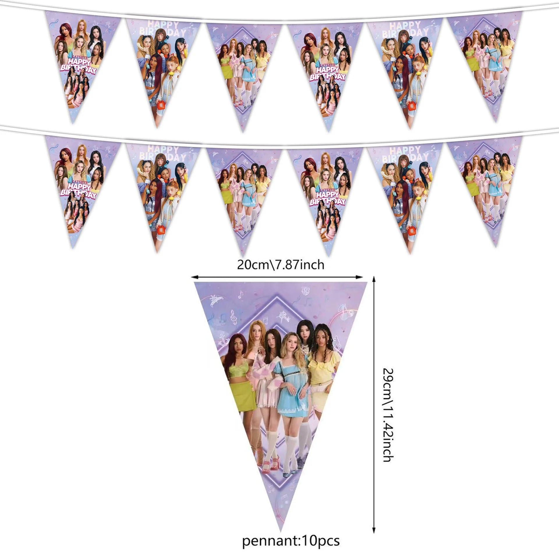 K&Katseye Birthday Party Decoration Plate Cup Napkin Balloon for Kpop Girl Party Favor Baby Shower Supplies Fans Gift
