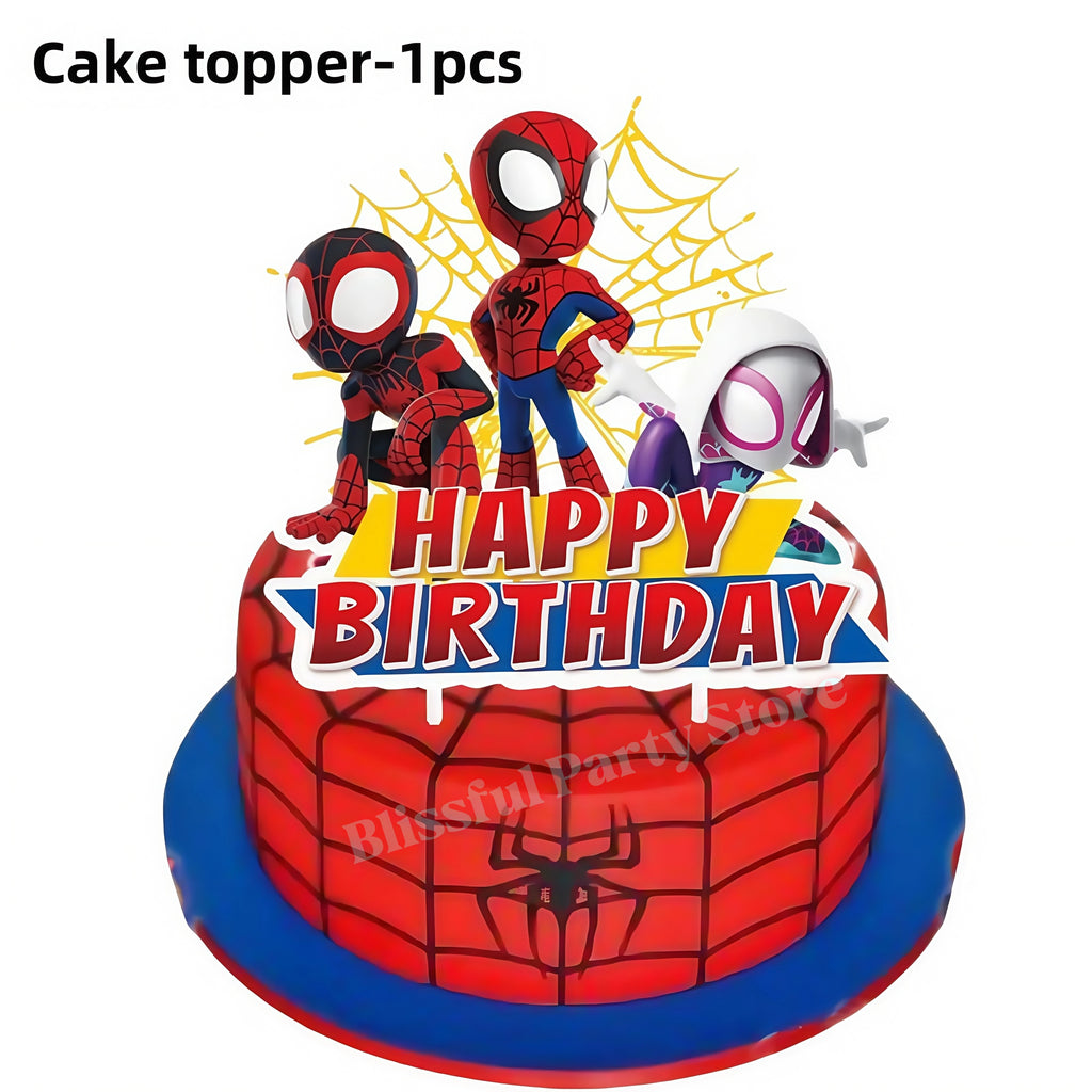 Spidey And His Amazing Friends Birthday Decoration Spiderman Tableware Kit Cup Plate Balloon Boy Favor Gift Baby Shower Supplies