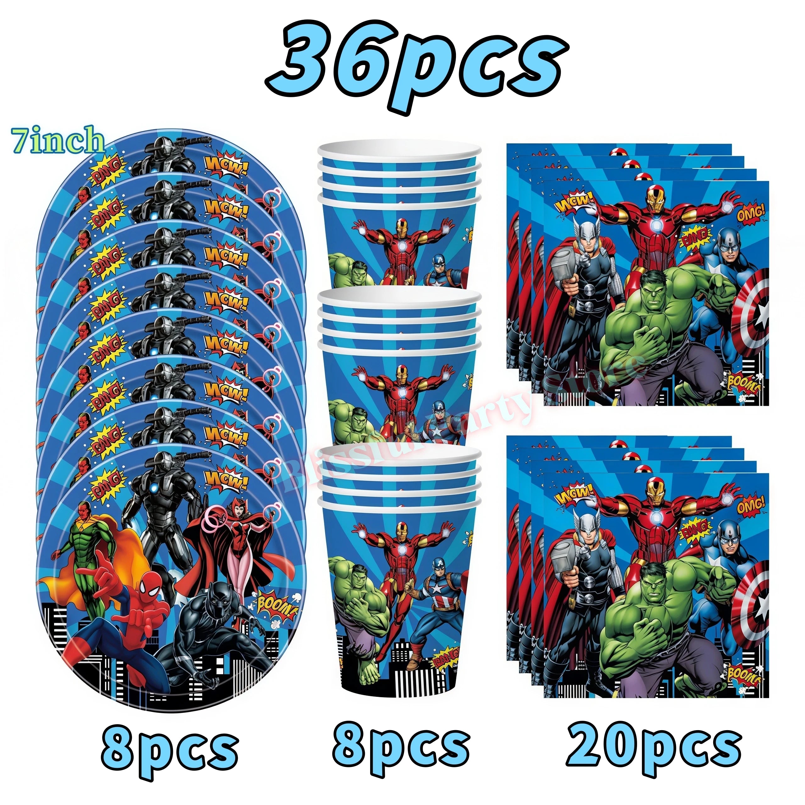 Avengers Birthday Party Decoration Superhero Balloon Tableware Kit Cup Plate Tablecloth Boy Favor Gift Baby Shower Event Supplie