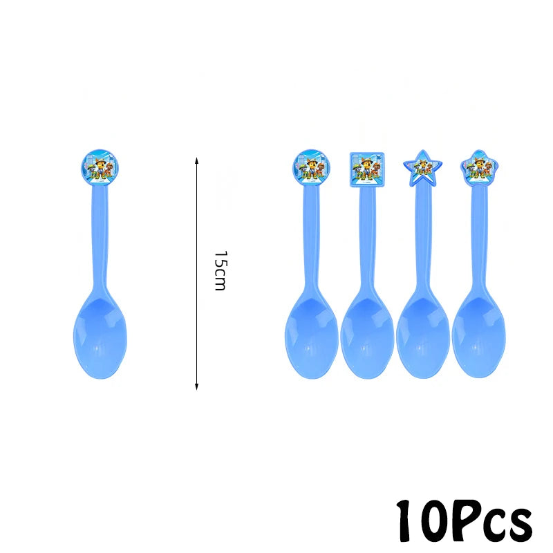 Paw Patrol Series Birthday Party Banquet Supplies Paper Plate Tablecloth Flag Knife Fork Spoon Banner Set Kids Birthday Party