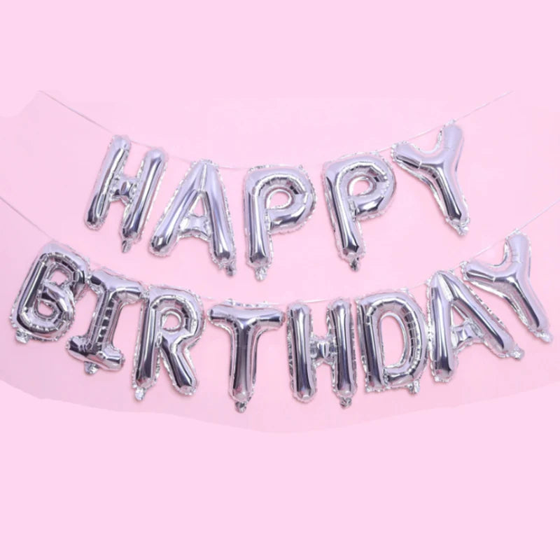 Happy Birthday balloon air Letters Alphabe Gold Pink foil balloons kids Boy Baby Show party birthday helium globos party baloon