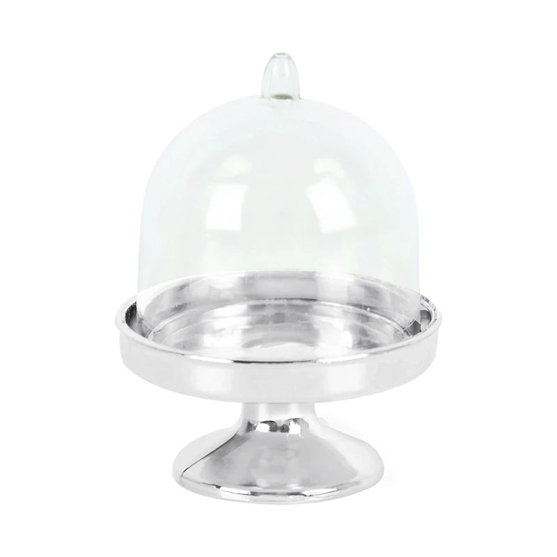 4/12pcs Clear Plastic Mini Candy Cupcake Boxes Wedding Gift Box Party Dessert Macarone Display Stand Tray With Lid Table Decor