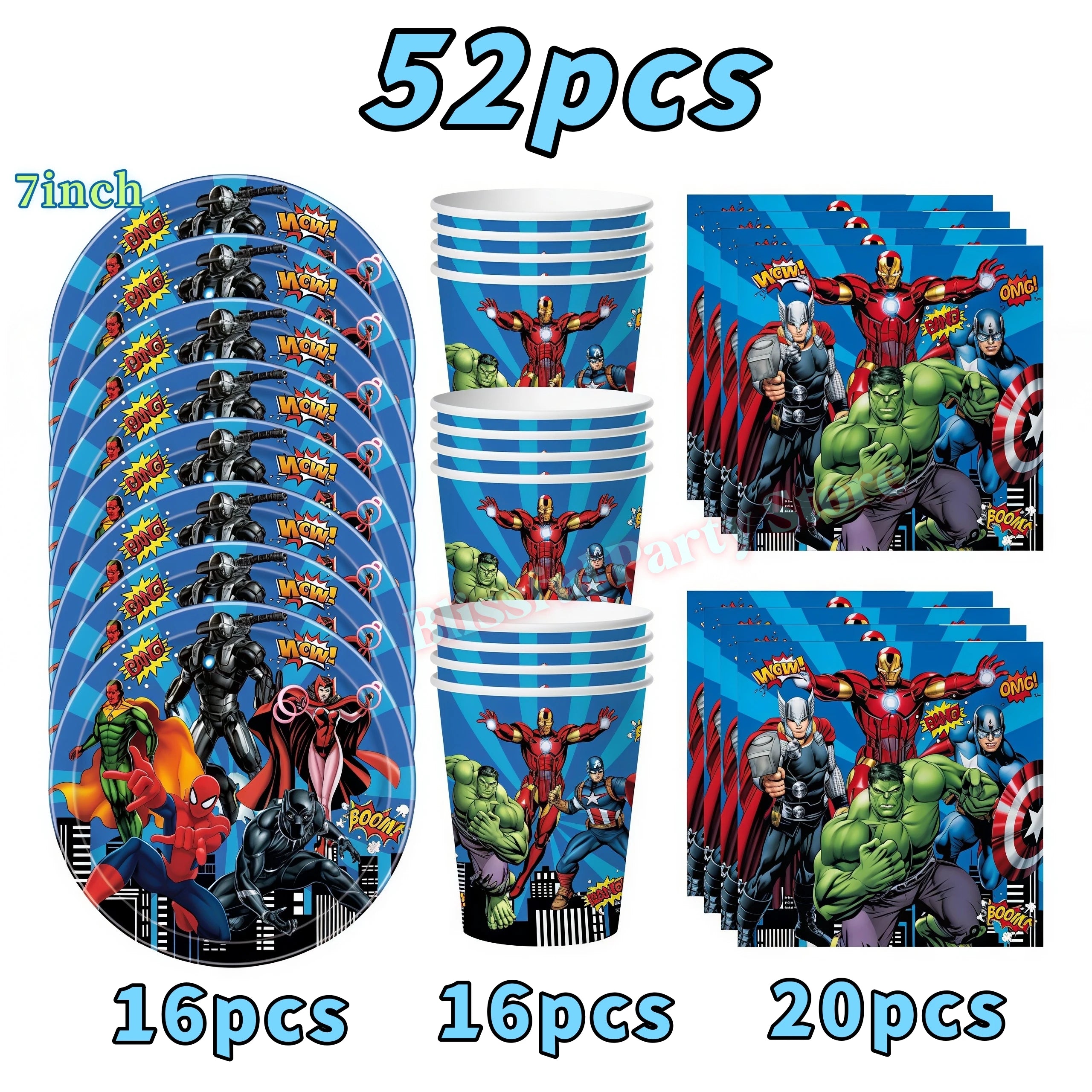 Avengers Birthday Party Decoration Superhero Balloon Tableware Kit Cup Plate Tablecloth Boy Favor Gift Baby Shower Event Supplie