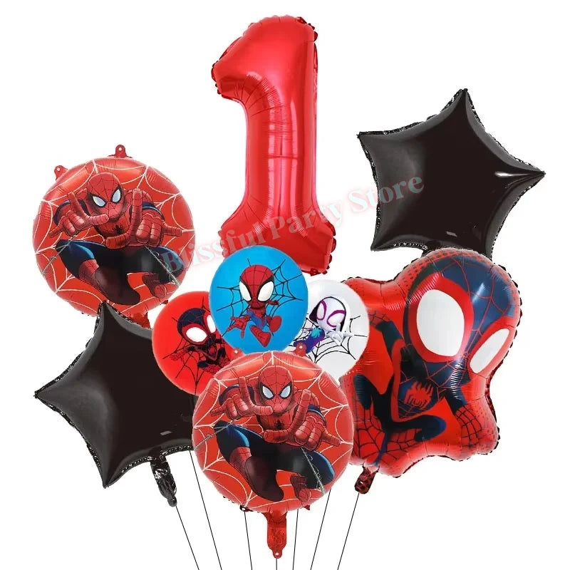 Spidey And His Amazing Friends Birthday Decoration Spiderman Tableware Kit Cup Plate Balloon Boy Favor Gift Baby Shower Supplies