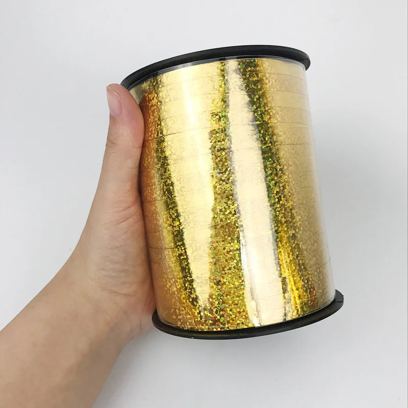 500yards Metallic Ribbon DIY Gift Packing Balloon 5mm Accessories Wedding christmas decoration Birthday Party Wrapping Crafts