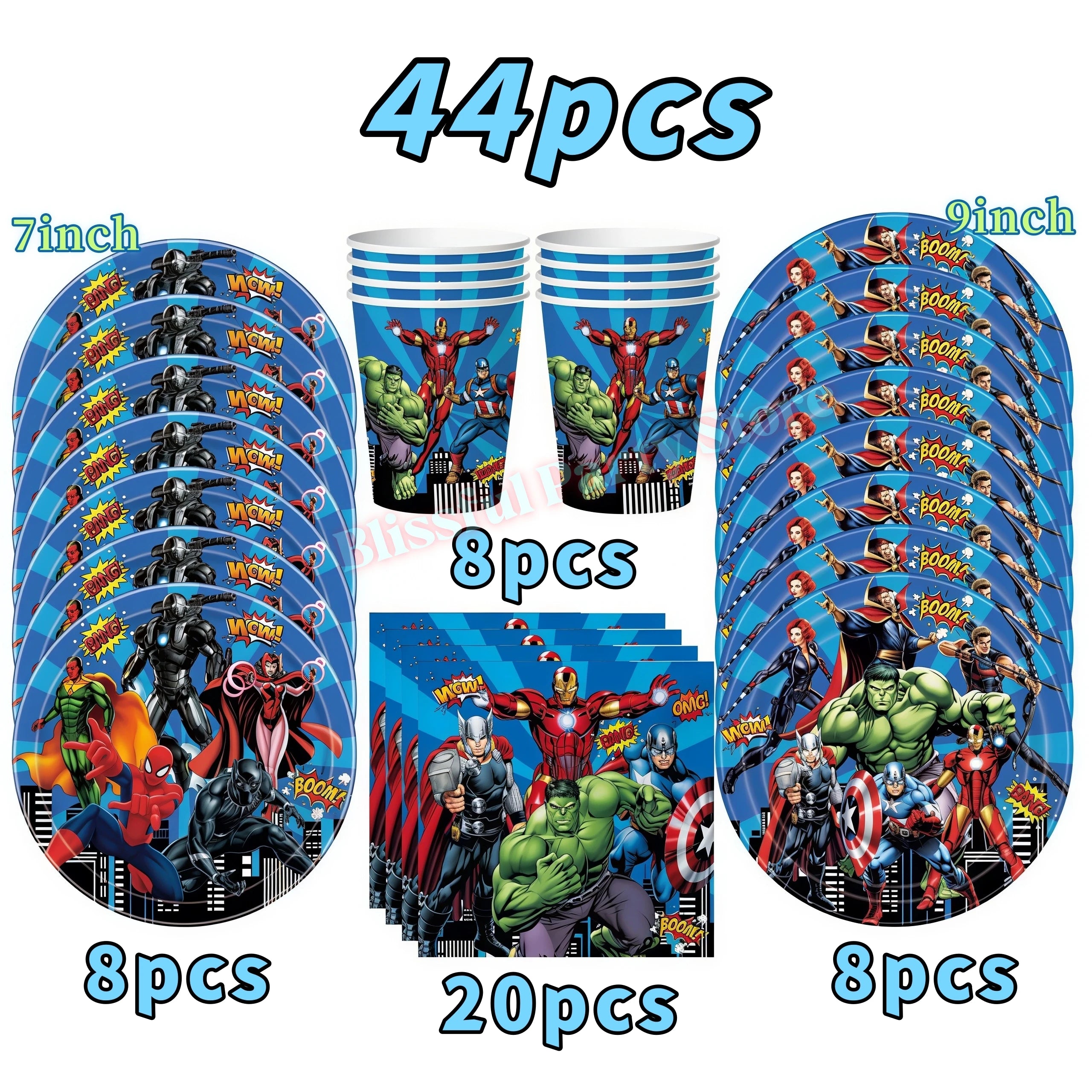 Avengers Birthday Party Decoration Superhero Balloon Tableware Kit Cup Plate Tablecloth Boy Favor Gift Baby Shower Event Supplie