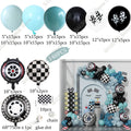 148Pcs Race Car Theme Balloon Garland Arch Kit Sea Blue Black Latex Balloons Boy's Two Fast Birthday Party Baby Shower Decor
