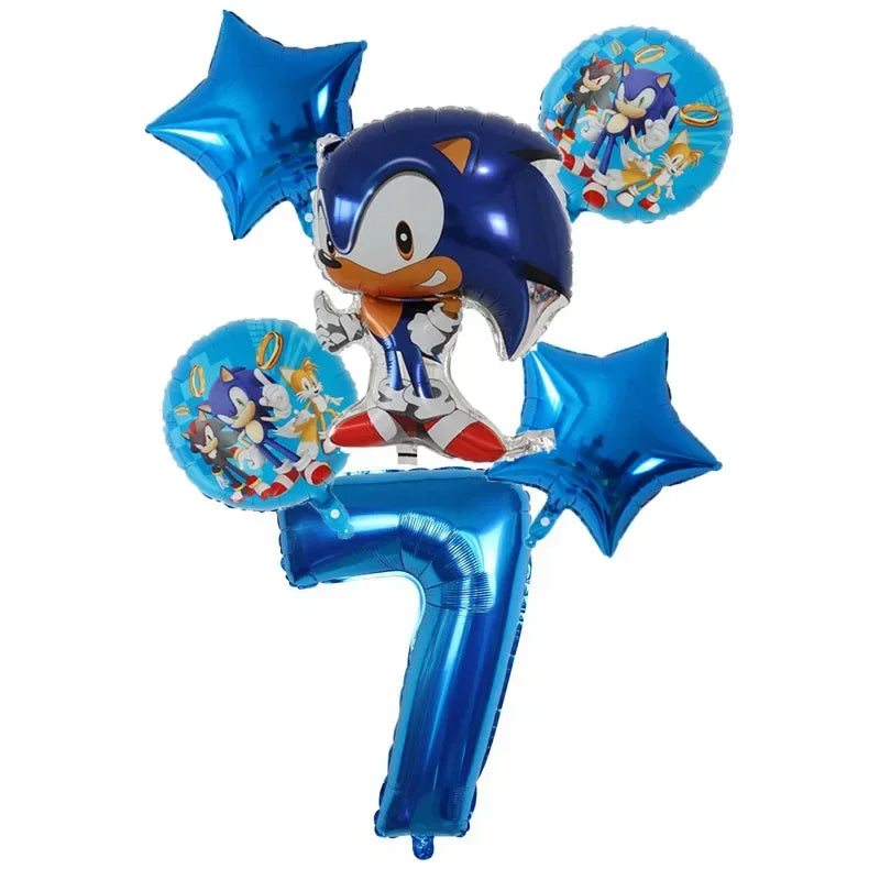 Anime Character Cartoon Hedgehog Tablecloth Banners Plates Tableware Set Sonic Birthday Party Decorations and Bath Toys Gift