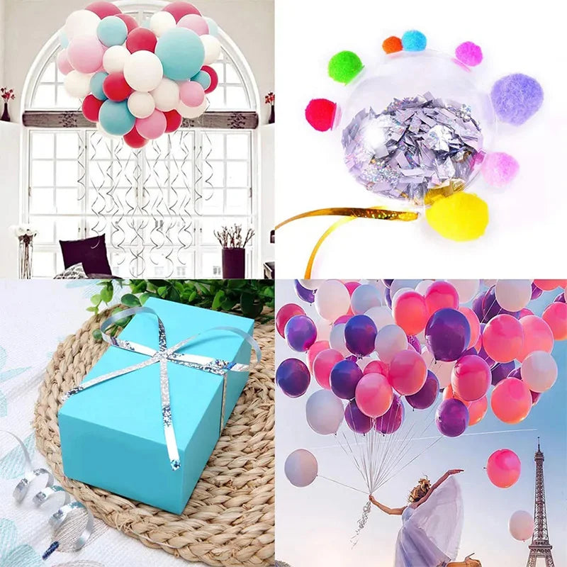 500yards Metallic Ribbon DIY Gift Packing Balloon 5mm Accessories Wedding christmas decoration Birthday Party Wrapping Crafts