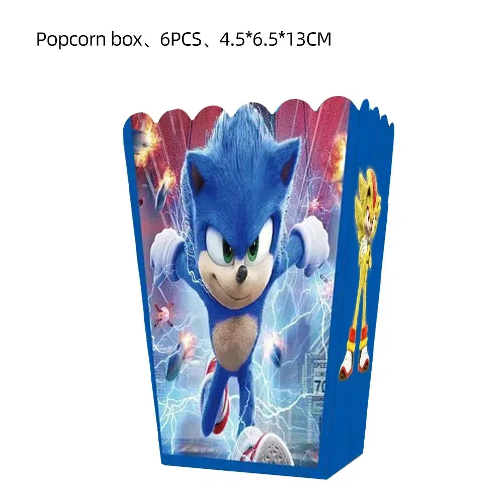 Anime Character Cartoon Hedgehog Tablecloth Banners Plates Tableware Set Sonic Birthday Party Decorations and Bath Toys Gift