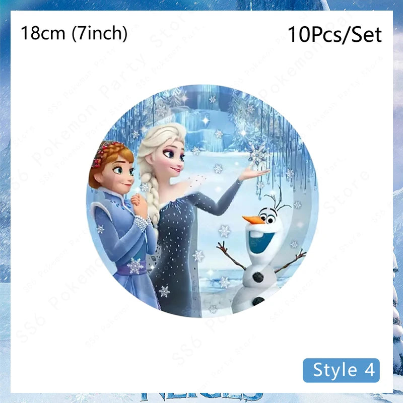 Disney Frozen Elsa Anna Olaf Birthday Party Decorations Supplies Kit for Girls Including Disposable Tableware Paper Cups Plates