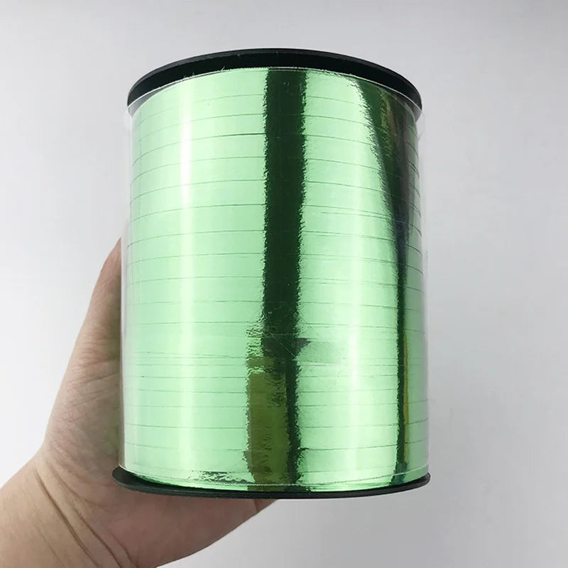 500yards Metallic Ribbon DIY Gift Packing Balloon 5mm Accessories Wedding christmas decoration Birthday Party Wrapping Crafts