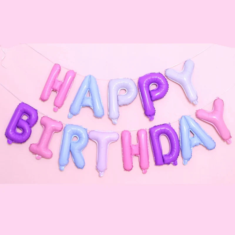 Happy Birthday balloon air Letters Alphabe Gold Pink foil balloons kids Boy Baby Show party birthday helium globos party baloon