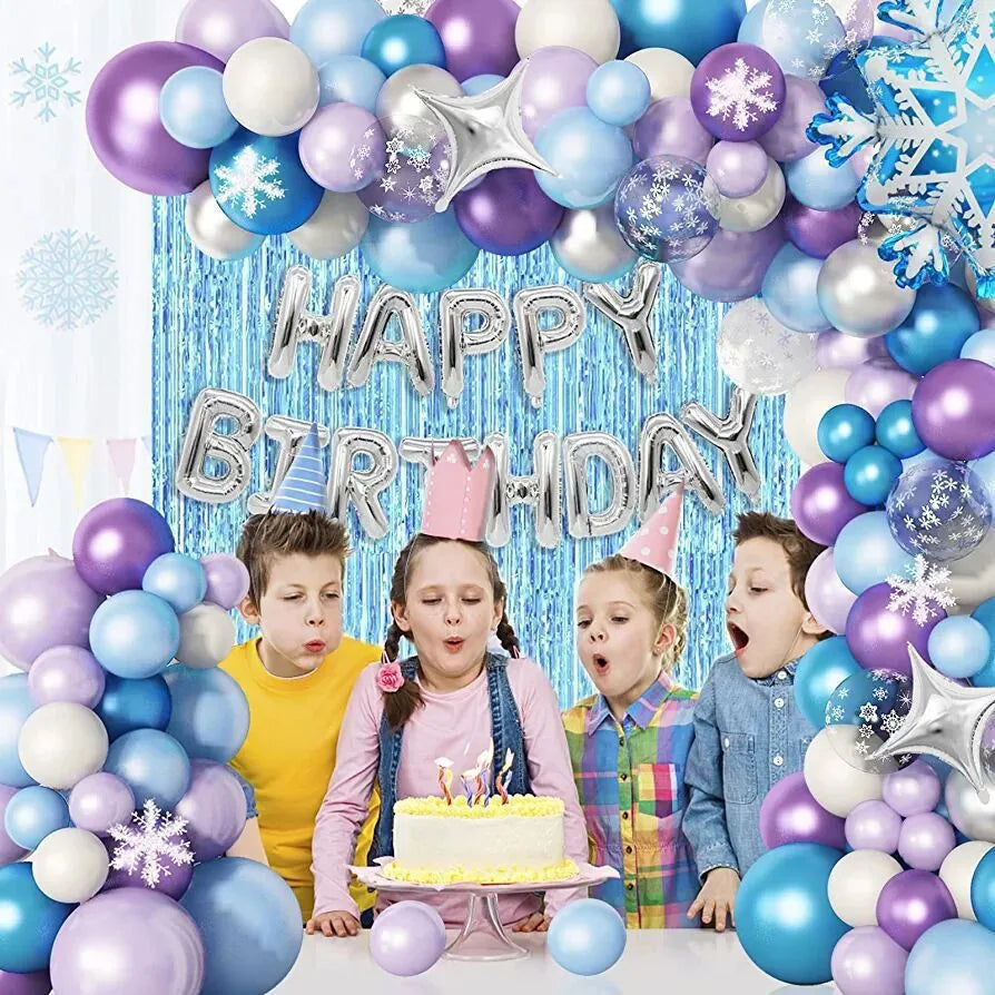 102PCS/Set Frosted Winter Balloon Kit - Bulk Pack for Birthday Parties, Elegant Wedding & Grand Opening Decorations