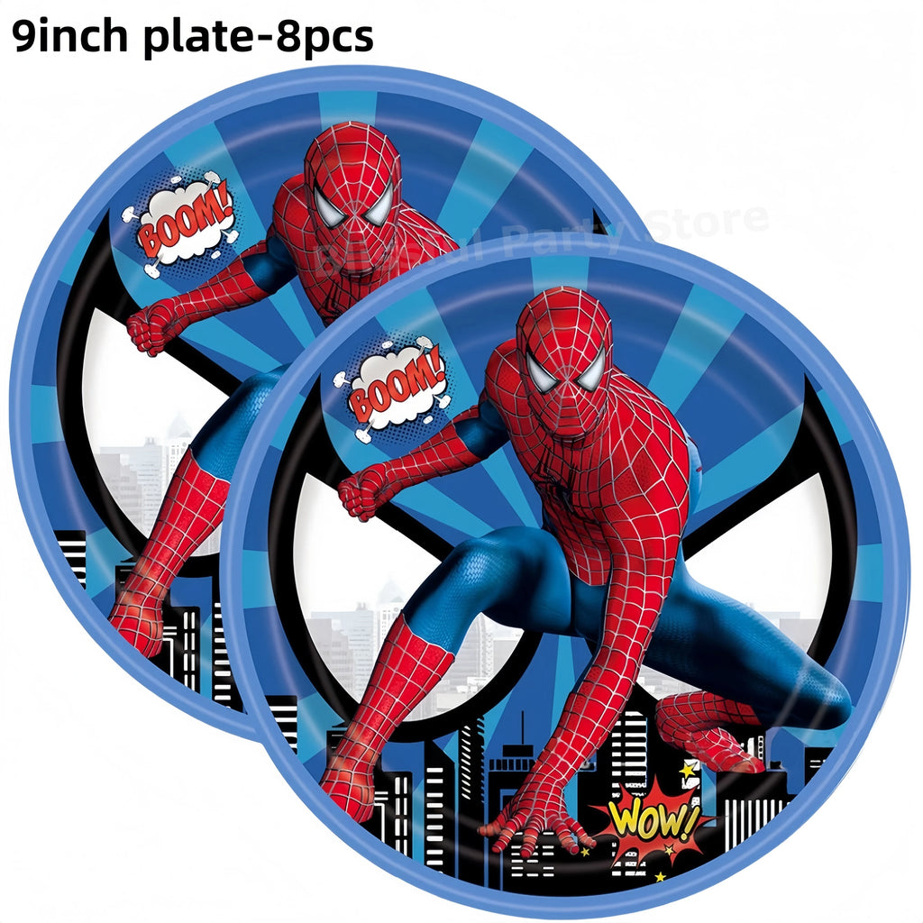 Spiderman Birthday Party Decorations Tableware Paper Cup Plate Napkin Tablecloth for Kids Boys Favor Baby Shower Event Supplies
