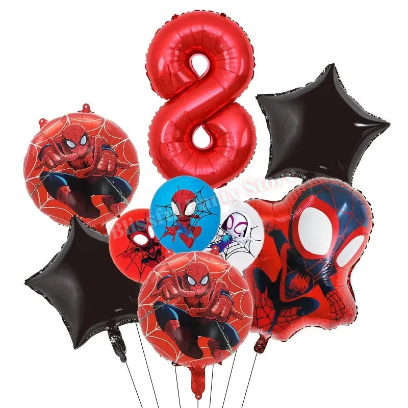 Spidey And His Amazing Friends Birthday Decoration Spiderman Tableware Kit Cup Plate Balloon Boy Favor Gift Baby Shower Supplies