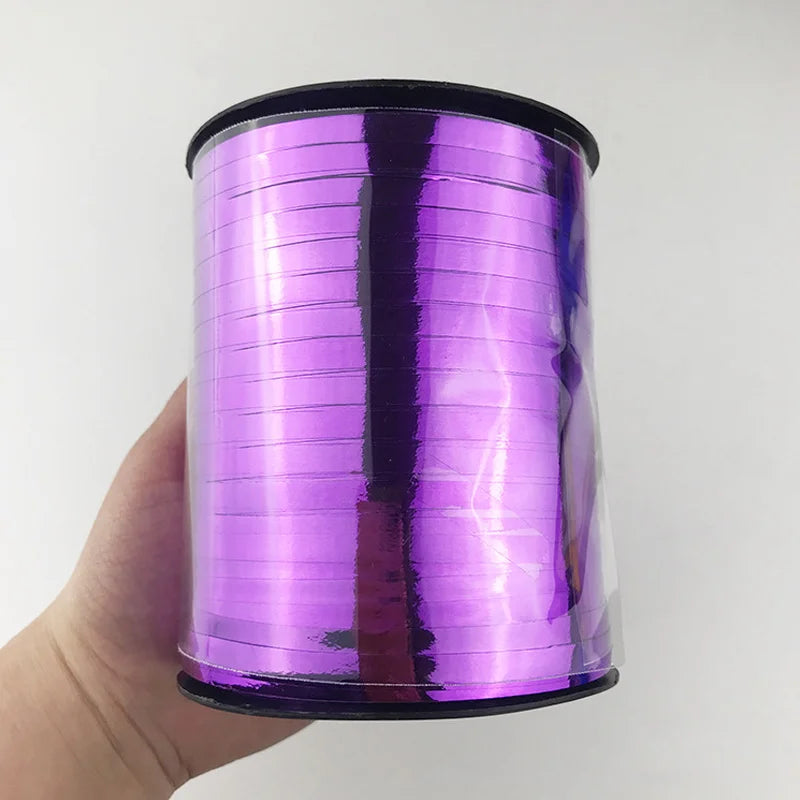500yards Metallic Ribbon DIY Gift Packing Balloon 5mm Accessories Wedding christmas decoration Birthday Party Wrapping Crafts