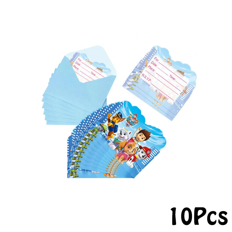 Paw Patrol Series Birthday Party Banquet Supplies Paper Plate Tablecloth Flag Knife Fork Spoon Banner Set Kids Birthday Party