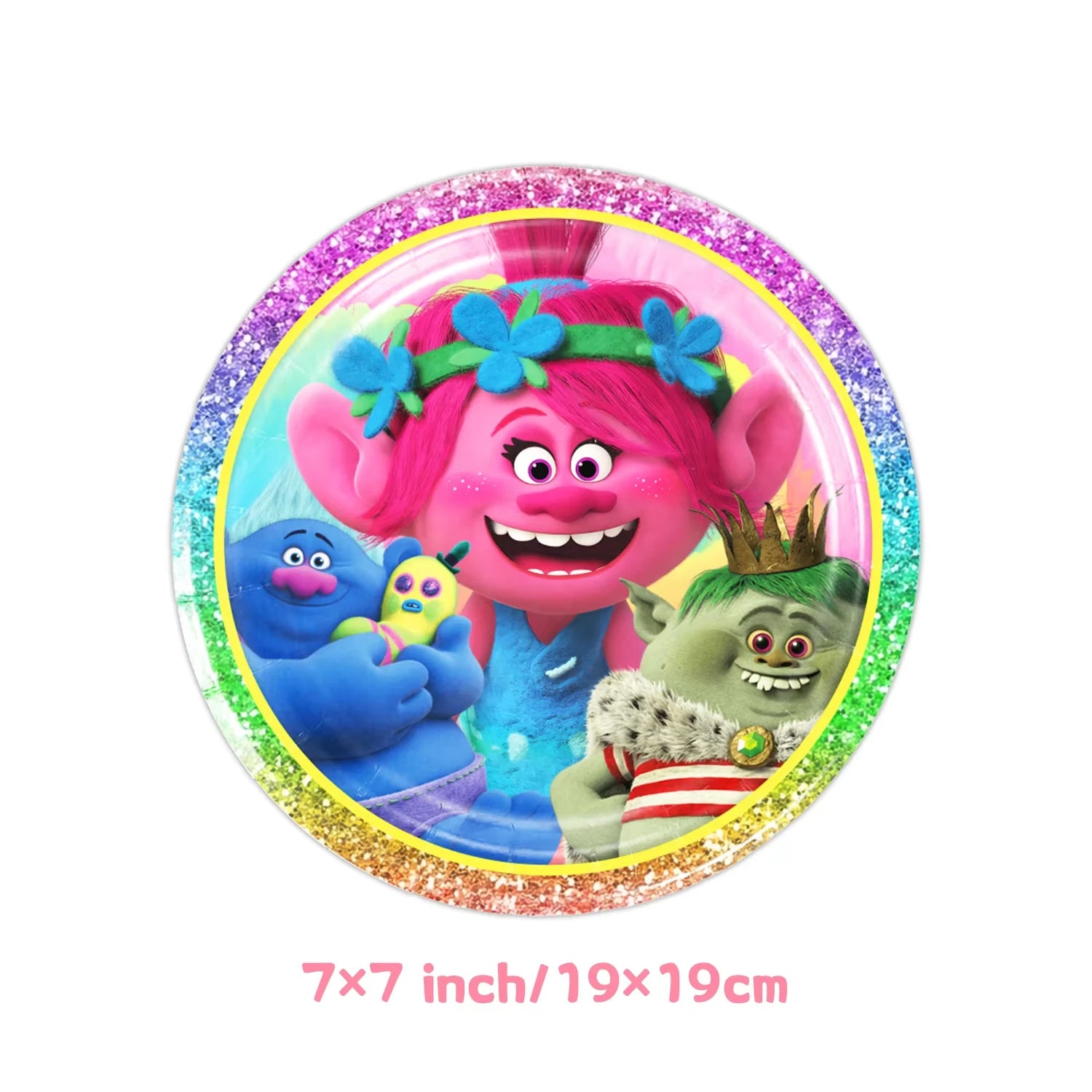 Hot Anime Trolled Theme Party Decoration Cartoon Magic Hair Tableware Cup Plate Banner balloon Kid Birthday Baby Shower Supplies